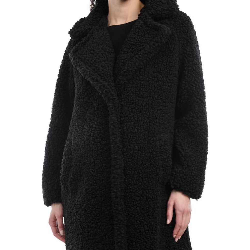 Lucky brand Sherpa Pea Coat in Black